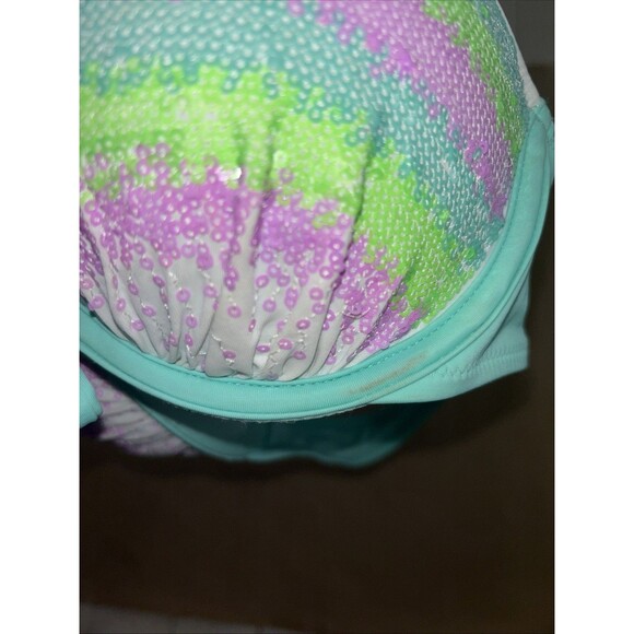 Victoria’s Secret Push Up Bikini Top Size 36B Multicolor Sequins - Picture 7 of 7